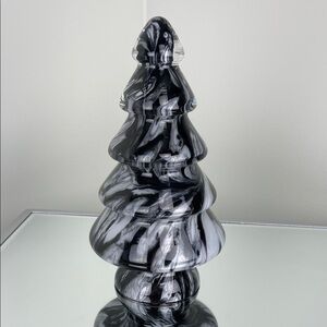 HomeGoods Black & White Glass 10”Tree Sculptural Home Decor